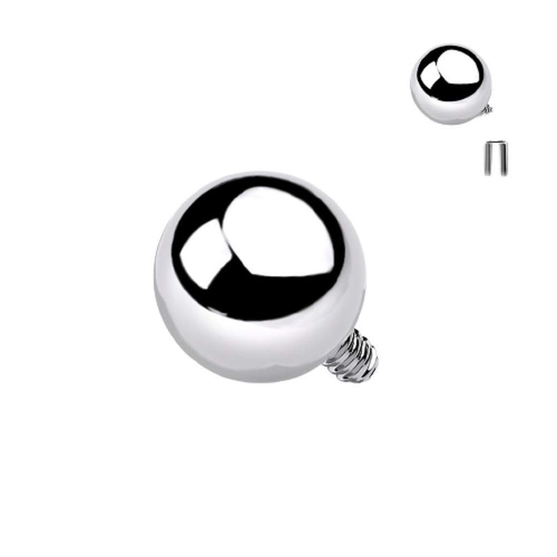 Pierced Owl Set of 10 14-16GA G23 Implant Grade Titanium Replacement Balls for Internally Threaded Jewelry (14GA - 3mm) - Image 2
